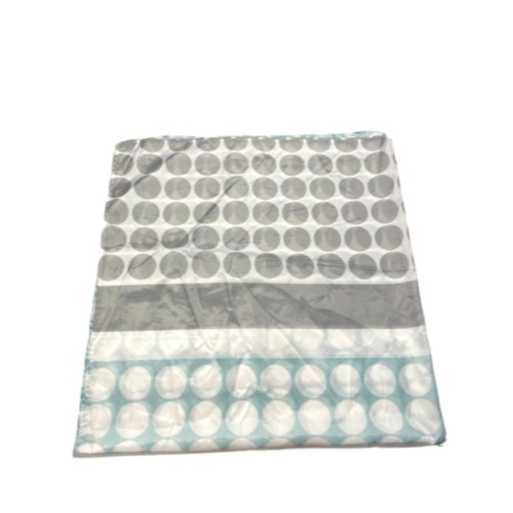 Blue Gray Polka Dot Shower Curtain Lightweight Bathroom Decor Printed Circles - Picture 1 of 5